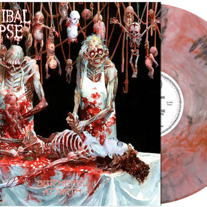 the album cover for Cannibal Corpse - Butchered at Birth (red & Black Smoke Vinyl)