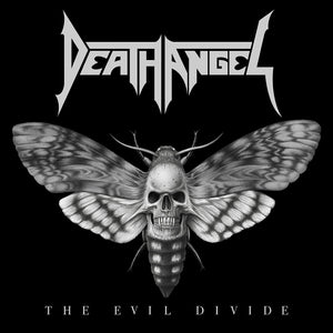 the album cover for Death Angel - Evil Divide (2lp/gatefold/clear / Black Splatter Vinyl) (i)