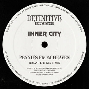 the album cover for Inner City & Kevin Saunderson - Pennies From Heaven (roland Leesker Remix)
