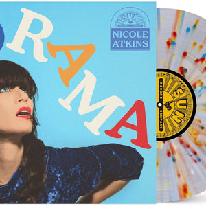 the album cover for Nicole Atkins - Drama [Translucent Clear with Red Blue & Yellow Splatter]