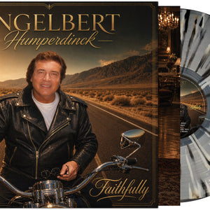 the album cover for Engelbert Humperdinck - Faithfully [Black/Clear/Gold/White Splatter]
