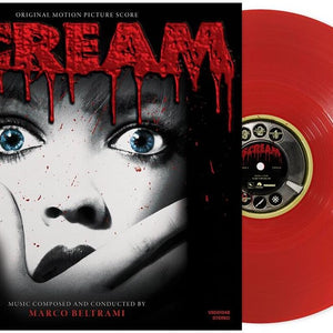 the album cover for Marco Beltrami - Scream - Original Motion Picture Score - 30th Anniversary Edition [Woodsboro Bloodbath Red]