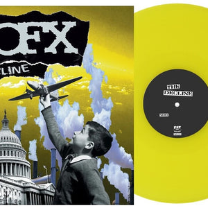 the album cover for NOFX - Decline (tellow Vinyl)