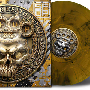 the album cover for Five Finger Death Punch - Legacy [Indie Exclusive Amber Wave]