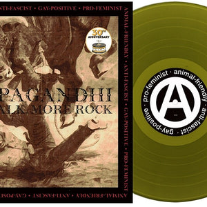 the album cover for Propagandhi - LESS TALK, MORE ROCK [Olive Green]