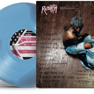 the album cover for DC The Don - REBIRTH [Blue Marbled Vinyl]