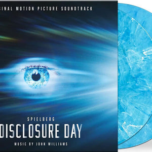 the album cover for John Williams - Disclosure Day (2lp/blue With White Smoke Vinyl)
