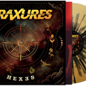 the album cover for Fraxures - Hexes [Black/Gold Splatter]