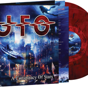 the album cover for UFO - A Conspiracy Of Stars [Red / Black Marble]