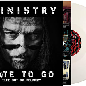 the album cover for Ministry - Hate To Go - Take Out Or Delivery [White]