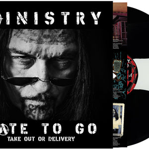 the album cover for Ministry - Hate To Go: Take Out Or Delivery (Blk) [Colored Vinyl]