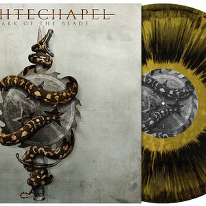the album cover for Whitechapel - Mark Of The Blade [Gold Metallic Black Dust]