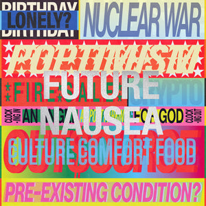 the album cover for Spanish Love Songs - Future Nausea [White w/ Blue, Red and Gold Splatter]