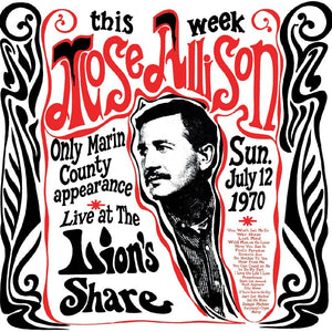 the album cover for Mose Allison - Live At The Lion's Share July 12 1970 - Remastered