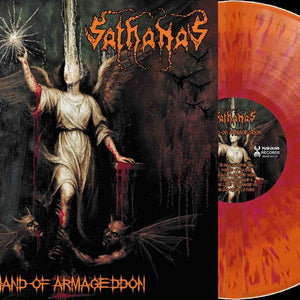 the album cover for Sathanas - Hand Of Armageddon - Clear Orange/Red [Clear Vinyl] (Org)