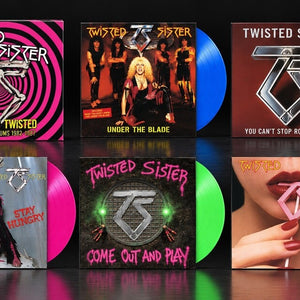 the album cover for Twisted Sister - Totally Twisted: The Studio Albums 1982-1987 [Multicolor 5LP Box Set]