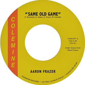 the album cover for Aaron Frazer - Same Old Game / Let Your Love Grow