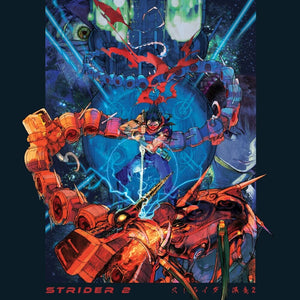 the album cover for Capcom Sound Team (Blue) (Colv) (Red) (Spla) - Strider 2 - O.S.T. (Blue) [Colored Vinyl] (Red) (Spla)