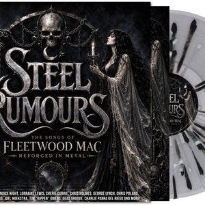 the album cover for Various Artists - Steel Rumours - The Songs of Fleetwood Mac Reforged in Steel [Black / Clear / White Splatter]