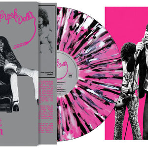 the album cover for New York Dolls - Would You Let Your Son Room With A Doll [Black Clear Pink White Splatter]