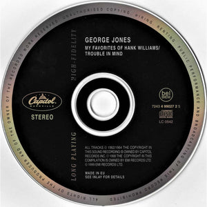 George Jones (2) : My Favorites Of Hank Williams / Trouble In Mind (CD, Comp, RM)