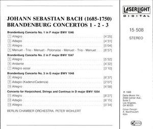 J. S. Bach*, Berlin Chamber Orchestra, Peter Wohlert : Brandenburg Concertos 1 • 2 • 3 (BWV 1046 • 1047 • 1048) (CD, Album)