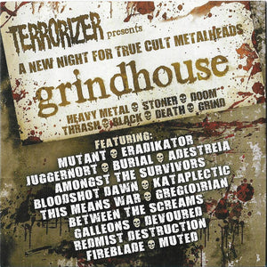 Various : Terrorizer Presents Grindhouse - A New Night For True Cult Metalheads (CD, Comp, Promo)