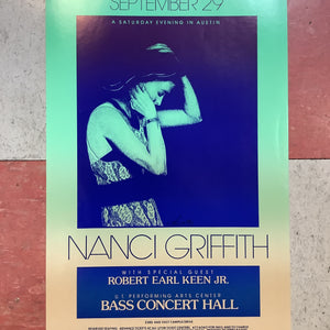 Nanci Griffith at Bass Concert Hall - 1990 (Poster)