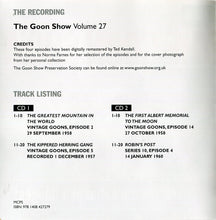 Load image into Gallery viewer, The Goons : Volume 27 "Check The Yuckabakaka Gauges" (2xCD, RM)
