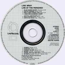 Load image into Gallery viewer, Link Wray : Link Wray Live At The Paradiso (CD, Album, RE)
