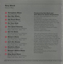Load image into Gallery viewer, Rory Block : Mama's Blues (CD, Album)
