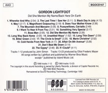 Load image into Gallery viewer, Gordon Lightfoot : Did She Mention My Name / Back Here On Earth (CD, Comp)
