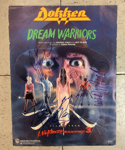 Dokken "Dream Warriors" autographed sheet music