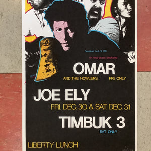 Omar and The Howlers, Joe Ely, & Timbuk 3 at Liberty Lunch - 1992 (Poster)