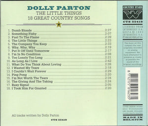 Dolly Parton : The Little Things (18 Great Country Songs) (CD, Comp)