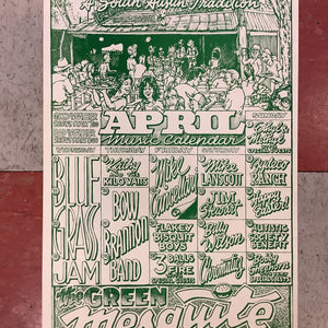 Green Mesquite Barbecue April Music Calendar - 1990 (Poster)