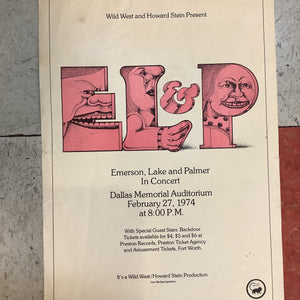 Emerson, Lake and Palmer at Dallas Memorial Auditorium - 1974 (Poster)