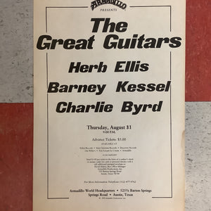 Herb Ellis, Barney Kessel, and Charlie Byrd at Armadillo - 1978 (Poster)
