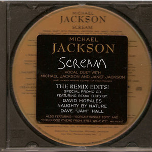 Michael Jackson Vocal Duet With Janet Jackson : Scream (The Remix Edits) (CD, Maxi, Promo, Dem)