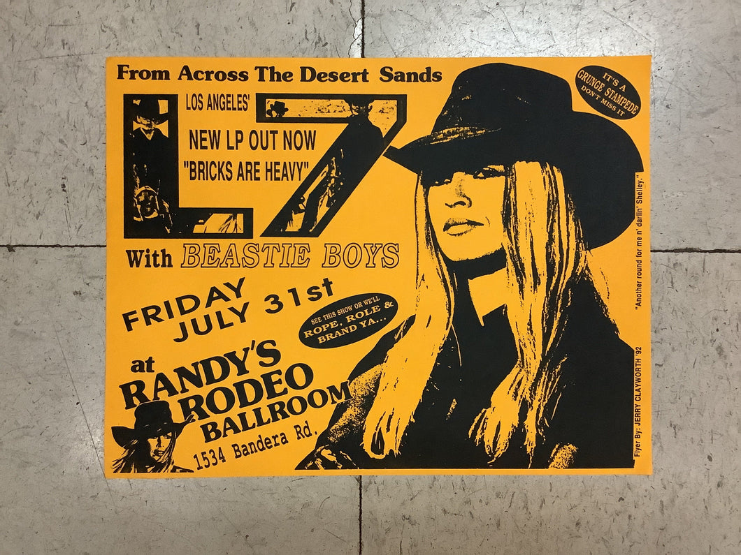 L7 with Beastie Boys at Randy's Rodeo Ballroom - 1992 (Poster)