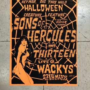 Sons of Hercules Halloween at Wacky's - 1992 (Poster)
