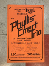 Load image into Gallery viewer, The Phyllis Emert Trio at Maxine Kent's (Poster)
