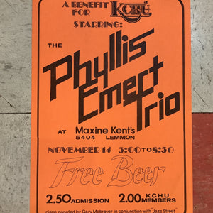The Phyllis Emert Trio at Maxine Kent's (Poster)