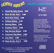 Load image into Gallery viewer, Lightnin' Hopkins : Blue Lightnin' (CD)
