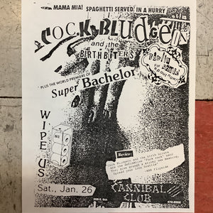 Cock Bludgein, Super Bachelor, and Wipe Us at Cannibal Club (Poster)