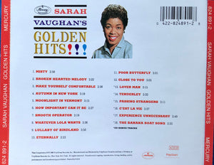 Sarah Vaughan : Sarah Vaughan's Golden Hits (CD, Comp, RE, RM)