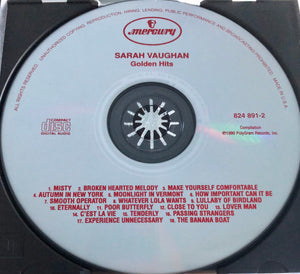 Sarah Vaughan : Sarah Vaughan's Golden Hits (CD, Comp, RE, RM)