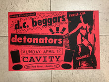 Load image into Gallery viewer, D.C. Beggars &amp; Detonators at The Cavity Club - 1992 (Poster) Red
