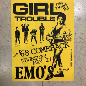 Girl Trouble and '68 Comeback at Emo's - 1993 (Poster)