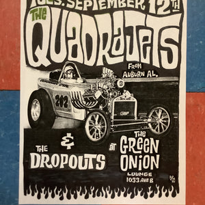 The Quadrajets and The Dropouts at The Green Onion Lounge - 1995 (Poster)